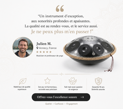 Handpan Lotus Argenté
