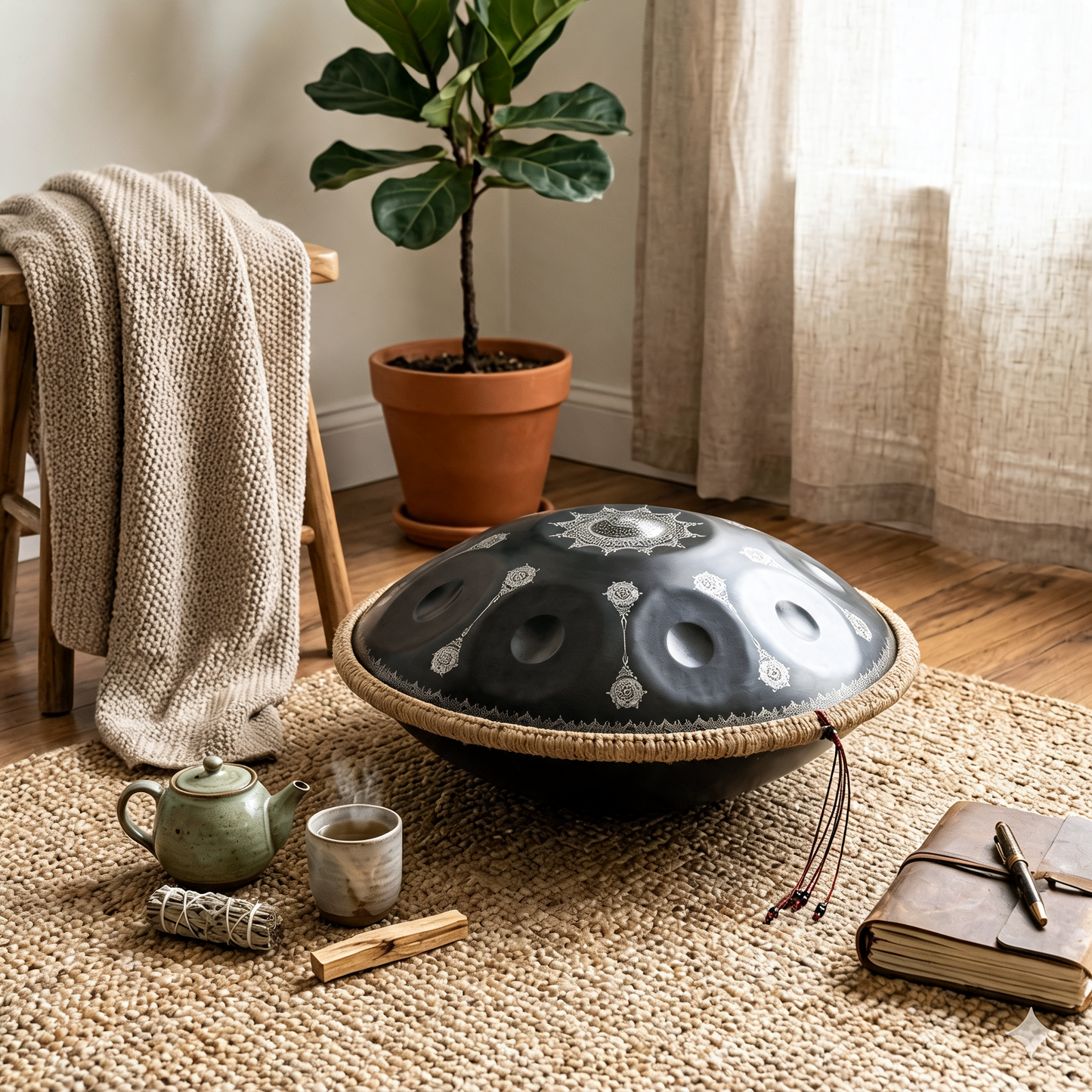 Handpan Lotus Argenté